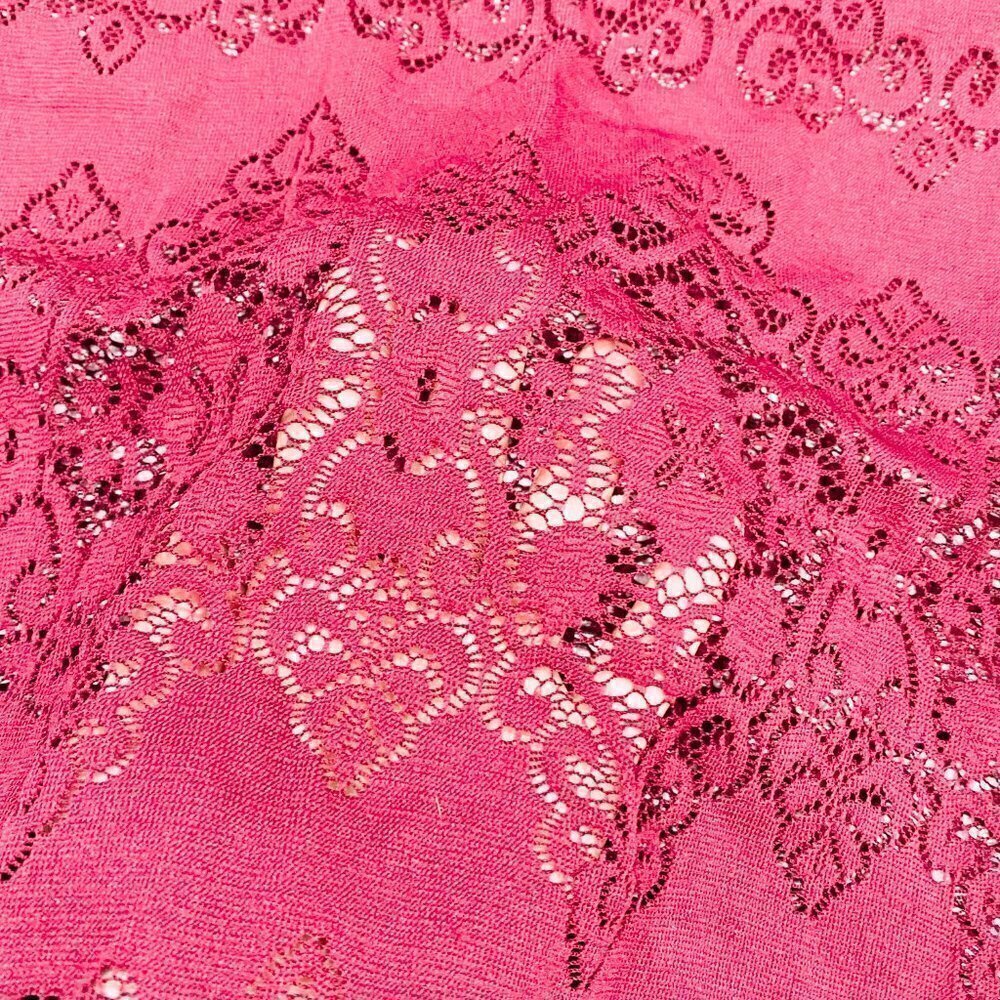 Forever 21 Cranberry Long Sleeve Cut Out Lace Top - Picture 4 of 5